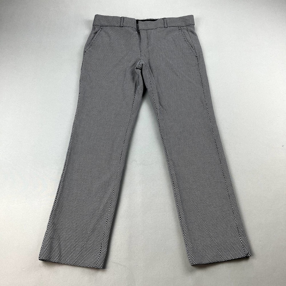 Banana Republic Ryan Pants Womens 6 Black White Chino Slim Fit Straight Pattern